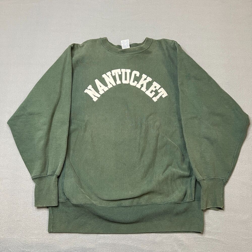 Vintage Champion Reverse Weave Sweatshirt Men's XL Green Nantucket